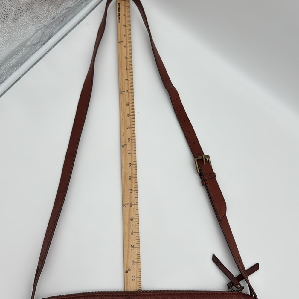 Lucky Brand Leather Crossbody Bag/Purse - Red/Brown‎ Color - Picture 12 of 12